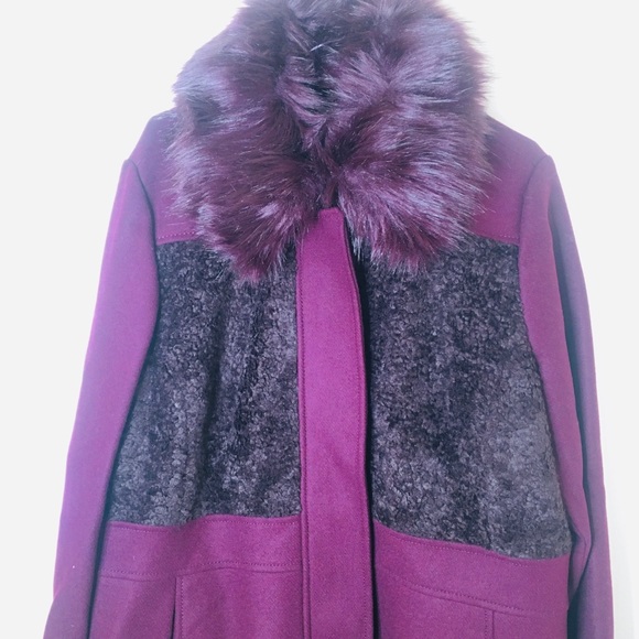 Rachel Roy wool burgundy (wine)coat xl - Picture 3 of 16